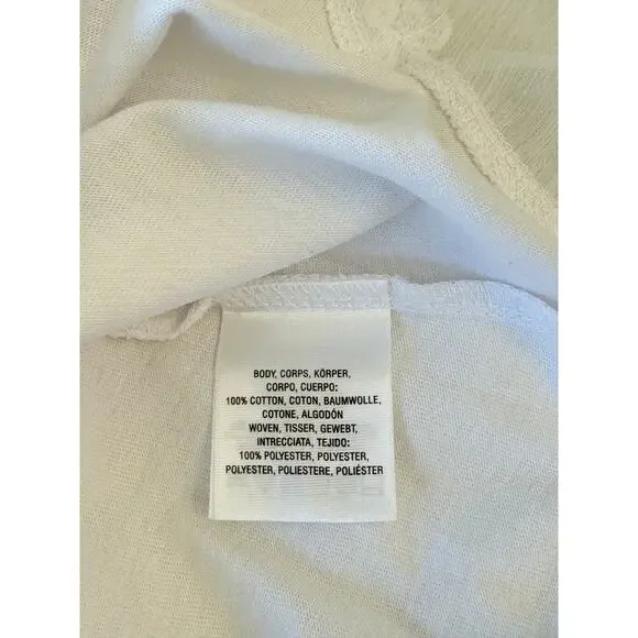 AKEMI + KIN Anthropologie Floral Embellished Women's Sz L White T-Shirt Top NWT - Picture 12 of 16